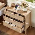 thumbnail image 4 of Leyaoyao 3-Drawer Storage Nightstand with Charging Station, 31.5" Wide Rattan Bedside Table, Boho Storage Cabinet with Shelf for Bedroom, Living Room, Natural, 4 of 8