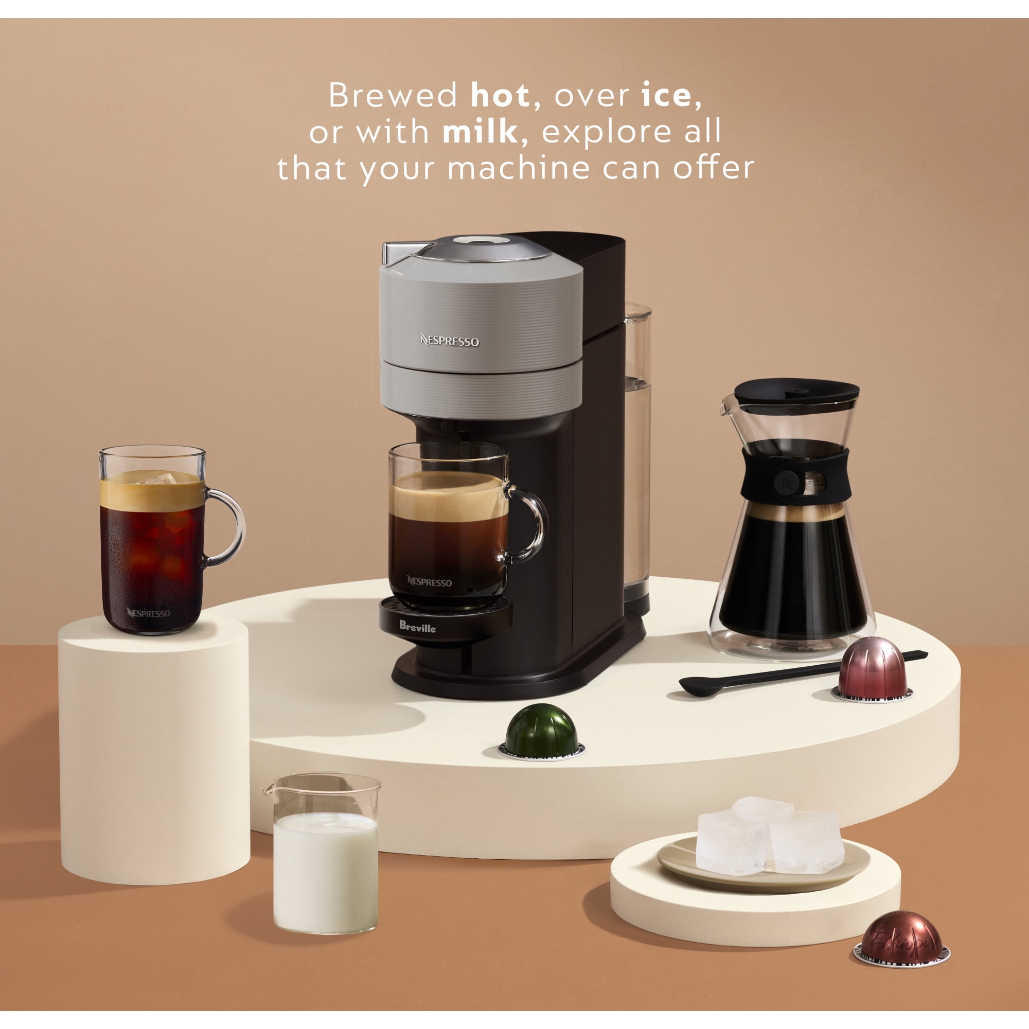 Vertuo Next Coffee and Espresso Maker in Light Gray plus Aeroccino3 Milk Frother in Black, BNV550GRY1BUC1
