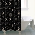 thumbnail image 4 of Black Beige Sun Moon Star Planet Pattern Shower Curtain 84"x72" ,Bathroom Decorative Shower Curtains Set with 12 Hooks,Modern Waterproof Washable Shower Curtain, 4 of 6