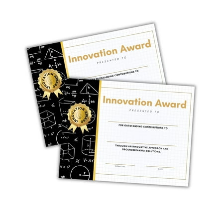 Innovation Award STEM Math Science Certificate 30pk 8.5x11 Fair Winner Creative Green Olympiad Sustainability Environmental Recognition