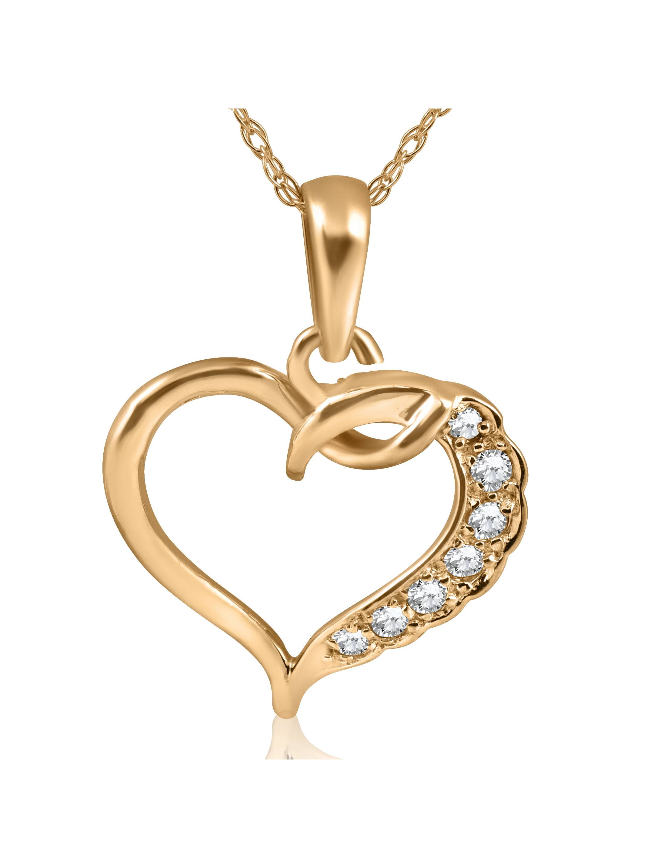 1 5ct Diamond Heart Pendant 14K Yellow Gold by Pompeii3