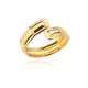 thumbnail image 1 of Anillos de cuentas de doble bola lisas de acero inoxidable para mujer, anillos de pareja de boda geométricos de Color dorado abierto, regalo de joyería estética Tan Jianjun unisex, 1 of 2