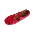 thumbnail image 3 of Gpaecead Women Hollow Out Flat Sandals Closed Toe Breathable Adjustable Ankle Strap Plus Size Shoes Spring Summer Casual Versatile,Red, 3 of 6