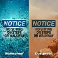 thumbnail image 6 of (2 Pack) No Sitting On Steps Or Walkway OSHA Notice Sign 10 Inch X 7 Inch Plastic Sign, Weather Resistant, UV Protected for Workplace, Business, and Construction Site, Made in the USA, 6 of 8