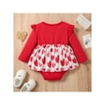 thumbnail image 3 of Qmyliery Baby Romper Dress Sweet Heart Print Ruffle Long Sleeve Girls Jumpsuits Gift, 3 of 9