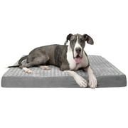 FurHaven Pet Products Ultra Plush Orthopedic Deluxe Mattress Pet Bed for Dogs & Cats - Gray, Jumbo Plus