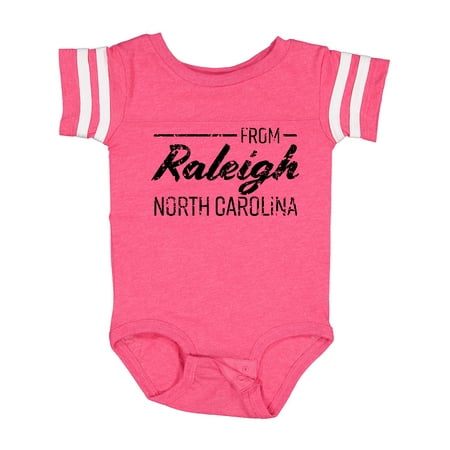 

Inktastic From Raleigh North Carolina in Black Distressed Text Boys or Girls Baby Bodysuit