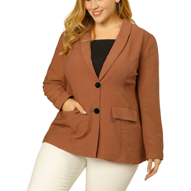 Agnes Orinda Women's Plus Size Blazers Shawl Collar Open Front Work