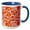 Blue/White, variant on 3drose, Symmetrical Geometric Design Ochre Grey White, 11oz Two-tone Green Mug