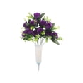 thumbnail image 2 of CuiLiyq Artificial Cemetery Flowers for Grave, Grave Decorations Roses, Memorial Flowers Bouquet with Vase for Grave Cemetery Decoration, 1 Bouquet, 2 of 7