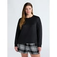 thumbnail image 2 of Joyspun Women's Cozy Lounge Collection Hacci Knit Sleep Top with Long Sleeves, Sizes XS-3X, 2 of 6