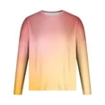 thumbnail image 1 of LNWUY Men's Plus Size Crew Neck Long Sleeve Pullover Gradient Contrast Color Quick Dry Athletic Workout Gym Breathable Sweatshirt Top Orange S, 1 of 3