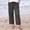 Linen pants-64Gray, variant on Gamivast Linen Pants for Women Cropped Straight Leg High Waisted Beach Pants Drawstring Elastic Waist Breathable with Pockets Easy Pull on Style for Garden Afternoons Errands and Weekend Wear