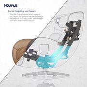 Nouhaus Heated Classic Massage Chair Full Body and Spot Massaging Recliner with Ottoman, Bluetooth Speaker, in-Chair Charger Dark Caramel