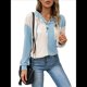 thumbnail image 2 of Sudadera con Capucha para Mujer, Cuello Abotonado, Cordón Ajustable, Sudadera Informal de Larga, Camisetas. Azul XL, 2 of 8