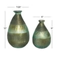 thumbnail image 5 of DecMode 9", 12"H Blown Green Glass Vase, Set of 2, 5 of 13