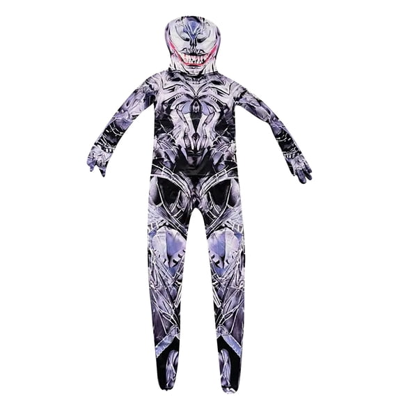 Spider Costume for K'i'd's, Halloween Costumes for B'o'y's, Traditional Superhero Suit, Classic Hero Bodysuit Spider Cosplay Full Jumpsuit, Gray, 120