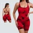 thumbnail image 2 of ZACPNCV Womens Tie Dye Yoga Bodysuit Removable Pads Cross Back Straps Breathable Shaping Casual Activewear Jumpsuit, 2 of 6