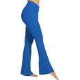 thumbnail image 4 of Womens Flare Leggings with Tummy Control Crossover Waist and Wide Leg, 4 of 14
