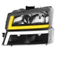 thumbnail image 5 of MOSTPLUS Black Headlights Sequential Signal for 2003-06 Chevy Avalanche Silverado 1500 2500, 5 of 9