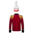 thumbnail image 2 of vastwit Boys Halloween Show Tuxedo Tops Drum and Trumpet Team Honor Guard Uniform Blazers Jacket with Red 6, 2 of 7