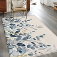 thumbnail image 3 of Navy Blue Eucalyptus Area Rugs Collection 2.7'x5', Farmhouse Weeping Leaves Linen Non Slip Indoor Rectangle Throw Runner Rug Floor Mat Carpet for Living Room Dining Table Bedroom Nursery, 3 of 9