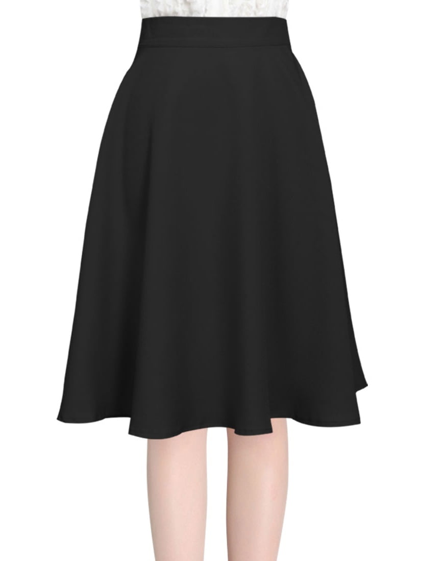 Unique Bargains - Knee-Length Round Hem Fashion Full Skirt for Women ...