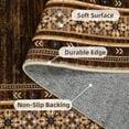 thumbnail image 3 of Washable Area Rug 5x7ft – Soft Non-Slip Low Pile Carpet with Distressed Geometric Design, Reddish Brown – Stain-Resistant Rug for Living Room and Dining Room, 3 of 7
