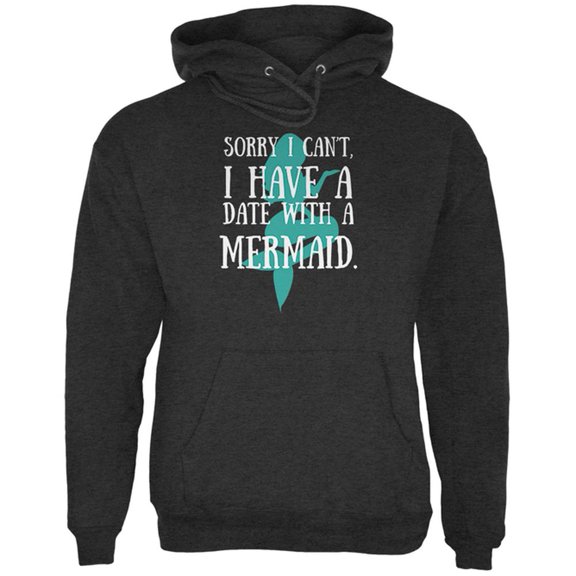 I Have a Date with a Mermaid Mens Hoodie Charcoal Heather 2XL