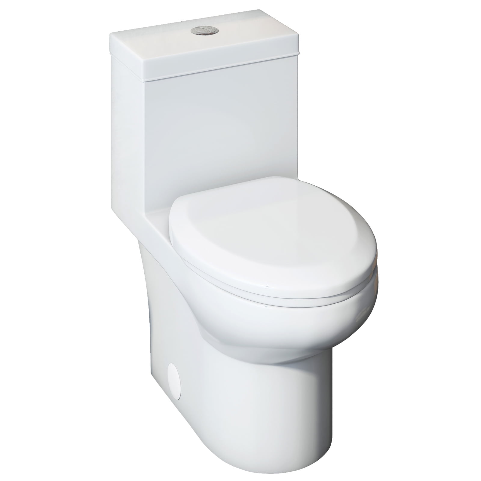Puremind One-Piece Elongated Ceramic Toilet,4/6 Dual Flush 1.28 Gpf, White (27.6''Dx15''Wx29.5''H)