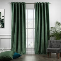 3S Brother's Solid Luxury Matte Velvet Soft Curtains Set of 2 Panels Hanging Back Tap & Rod Pocket Home Décor Bedroom Kitchen Office Windows Room Darkering ( Sacramento Green-52"x108")