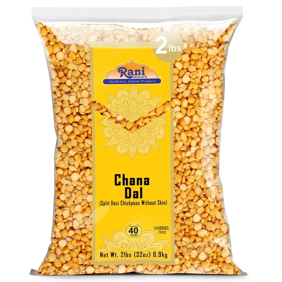Rani Chana Dal (Split Desi Chickpeas without skin) 32oz (2lbs) 907g ~ All Natural | Gluten Friendly | NON-GMO | Vegan | Indian Origin