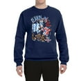 thumbnail image 2 of Wild Bobby Barn In The USA Red White and Blue Cows Pop Culture Unisex Crewneck Sweatshirt, Navy, Small, 2 of 6