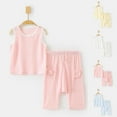 thumbnail image 7 of ZACPNCV Girls Summer Clothing Sets Tank Tops and Shorts Cute 2 Piece Outfits for Toddler Girls White 3-9 Months, 7 of 7