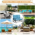 thumbnail image 3 of Outdoor Patio Metal Swing Glider Rocking Bench,Garden Loveseat Porch Furniture Glider, Steel Frame Chair Set with Cushion Blue, 3 of 7