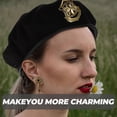 thumbnail image 5 of Mens French Beret Adjustable Beret Cap for Casual Wear Black Woolen Material 1Pack, 5 of 5