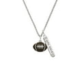 thumbnail image 2 of Delight Jewelry Silvertone Large Enamel Football Silvertone Live the Life You Have Imagined Bar Charm Necklace, 23", 2 of 4