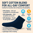 thumbnail image 2 of Men’s Diabetic Ankle Socks 3 Pairs Soft Cotton, Non-Binding, Seamless Toe, Circulation Support (Dark Navy, Shoe Size 5-7), 2 of 6