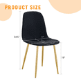 thumbnail image 4 of LUFTUT Dining Chairs Set of 4, Modern Kitchen & Dining Room Side Chairs, Black Fabric Comfy Seat, Sturdy Gold Metal Legs, Armless Accent Chairs, 4 of 9