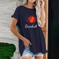 thumbnail image 4 of Camiseta informal para mujer, blusa estampada con cuello redondo y manga corta, Tops OAVQHLG3B Store  lin121212, 4 of 5