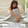 thumbnail image 6 of PHF Cooling Waffle Blanket Twin Size, Lightweight 60% Rayon Derived from Bamboo for Hot Sleepers, Soft and Breathable for Bed Couch and Sofa, 66"x90", Grey, 6 of 6