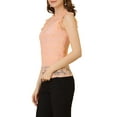 thumbnail image 4 of INSPIRE CHIC Women's Sleeveless Lace Ruffled Semi Sheer Blouse Top, 4 of 7