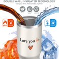 thumbnail image 4 of 1pc football 30oz Tumbler with Straw & Handle - Insulated Stainless Steel Cup | Holiday Gift for Man Women (Christmas, Valentine's, Birthday), 4 of 7
