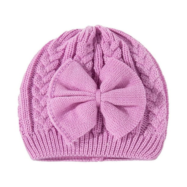 Desiderio Gorro de punto cálido de invierno para niñas Gorro de bebé con forro de algodón para niñas