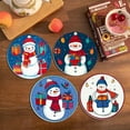 thumbnail image 5 of Christmas Coaster Set 6 Pcs Blue Snowman Design Heat Resistant Coaster Table Protection for Holiday Dining Decor Party Supplies and Festive Home Decoration, 5 of 6