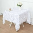 thumbnail image 5 of Efavormart 54" Square Leaf Petal Taffeta Tablecloth - Decorative 3D Leaf Ruffle Table Cover for Forest Party, Wedding, Event, Dessert Tables - White, 5 of 11