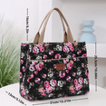 thumbnail image 4 of DLIU Thickened fabric fabric, floral pattern, large-capacity tote bag, portable handbag for shopping out to work, daily storage bag, 4 of 7