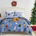 thumbnail image 2 of Greenland Home Fashions Winter Whiskers Holiday Dogs & Cats Pet Lovers' Quilt Set, 3-Piece Full/Queen, 2 of 10
