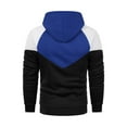 thumbnail image 5 of Dagegui Men's Long Sleeve Hoodies Novelty Color Block Sweatshirt Fleece Hooded Pullover Tops with Pockets Blue S, 5 of 5