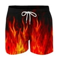 thumbnail image 2 of QATAINLAV Beach Shorts for Men Big and Tall Workout Shorts Classic Fit Casual Drawstring Hawaiian Shorts Fashion Flame Print Shorts with Pockets Deal of the Day Black L, 2 of 5